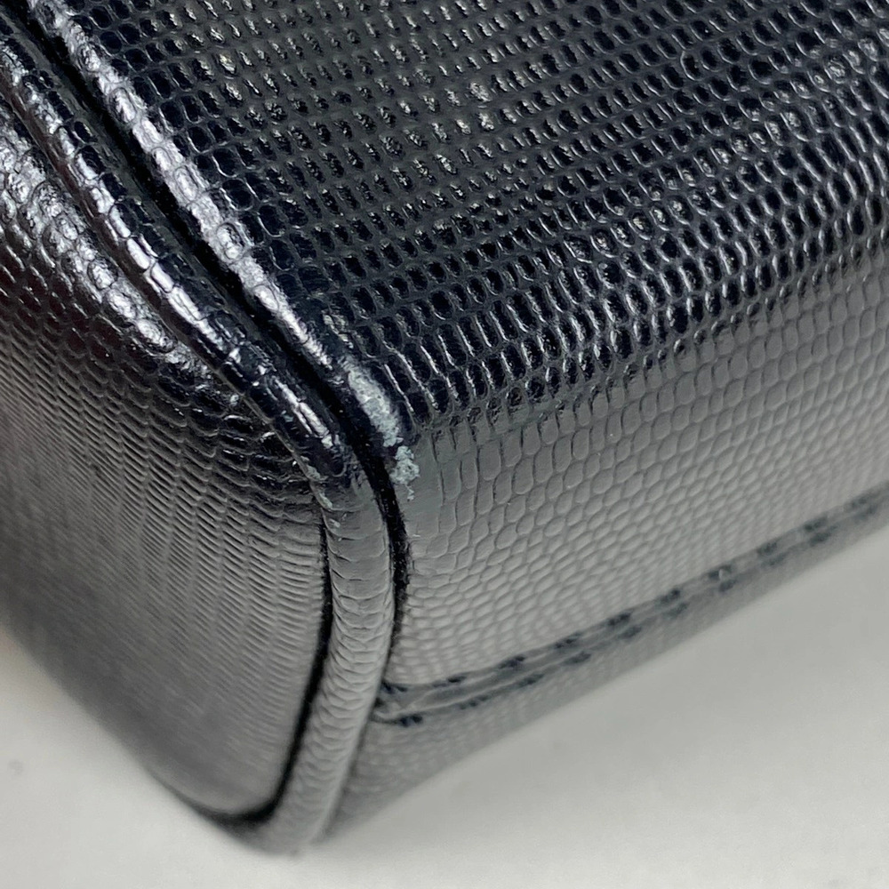 Celine Circle Logo Clutch Bag Shoulder Leather Black - Picture 3 of 6